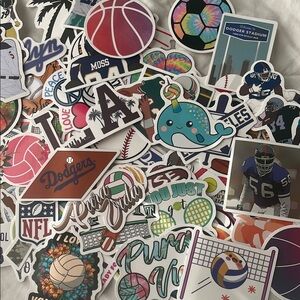 Around 60 Sports themed stickers